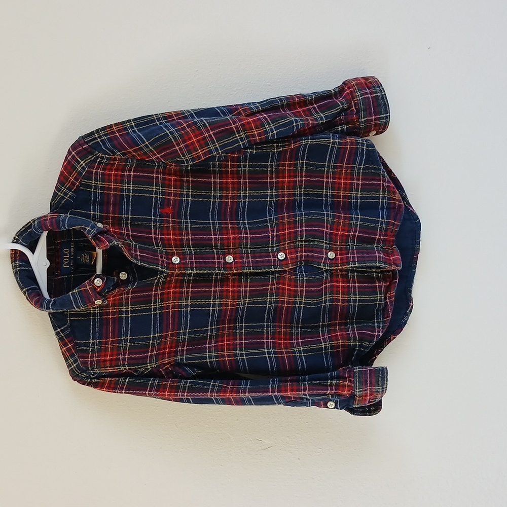 Ralph Lauren Red Plaid Long Sleeve Flannel Boys 5